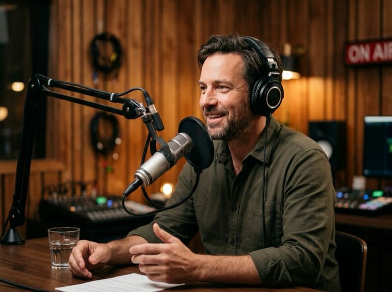 Studio podcast conversational recording